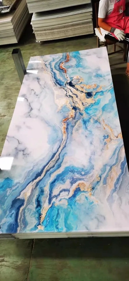 New 3mm UV Marble Acrylic Plastic Translucent Wall Covering Panel Board