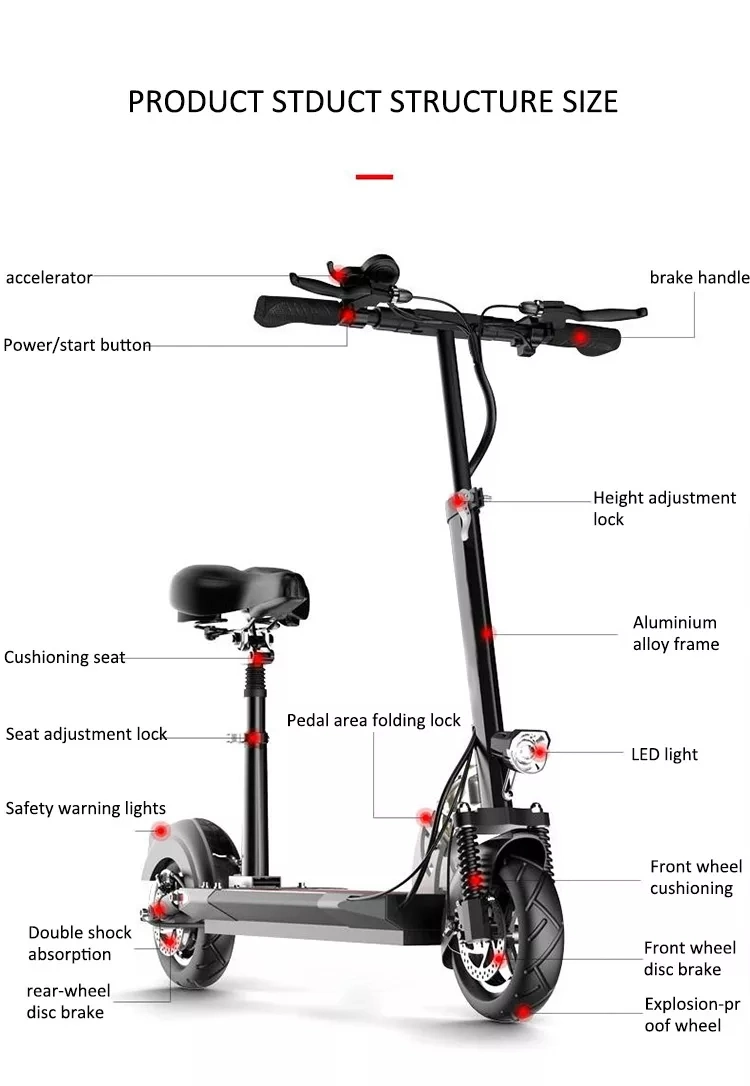 10 Polegadas Motor 48V 500W barato fábrica de boa qualidade mobilidade ciclomotor de skate Dobrável Eléctrico