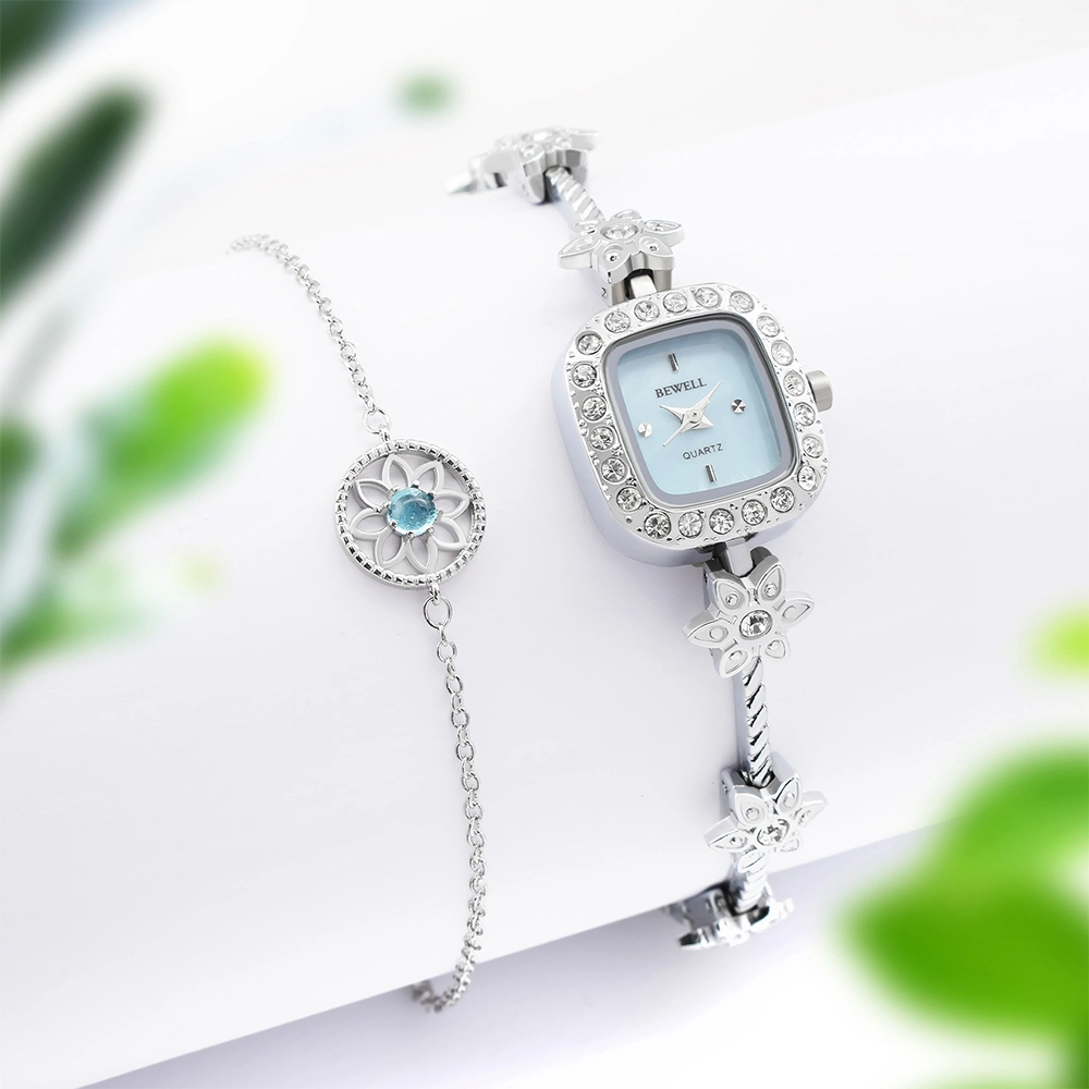 Factory Direct Sale New Arrival Luxury Diamond Alloy Watch with Bracelet Gift Set for Ladies