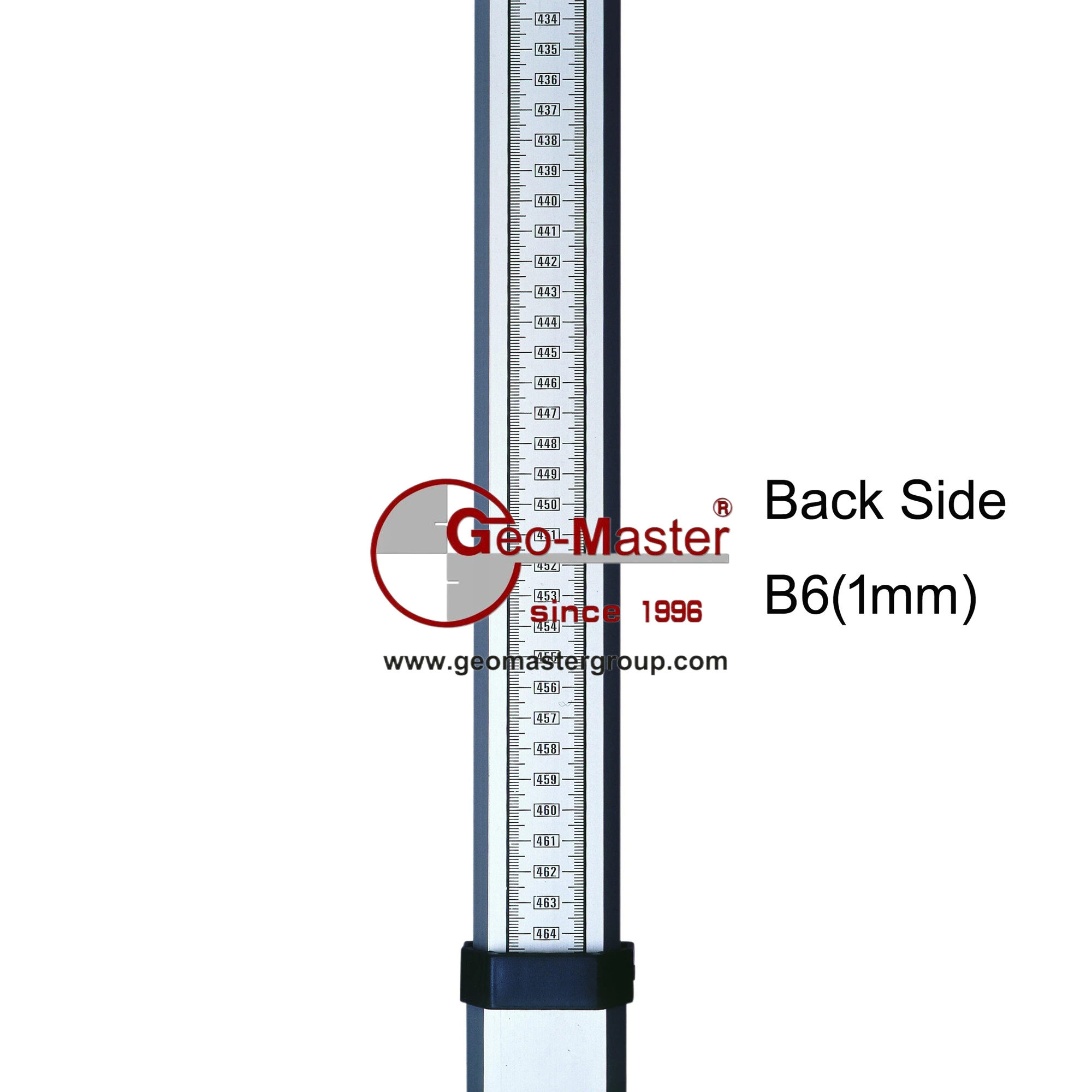 Geomaster Backtside Graduation (1mm descending reading) for Aluminum and Fiberglass Leveling Staffs