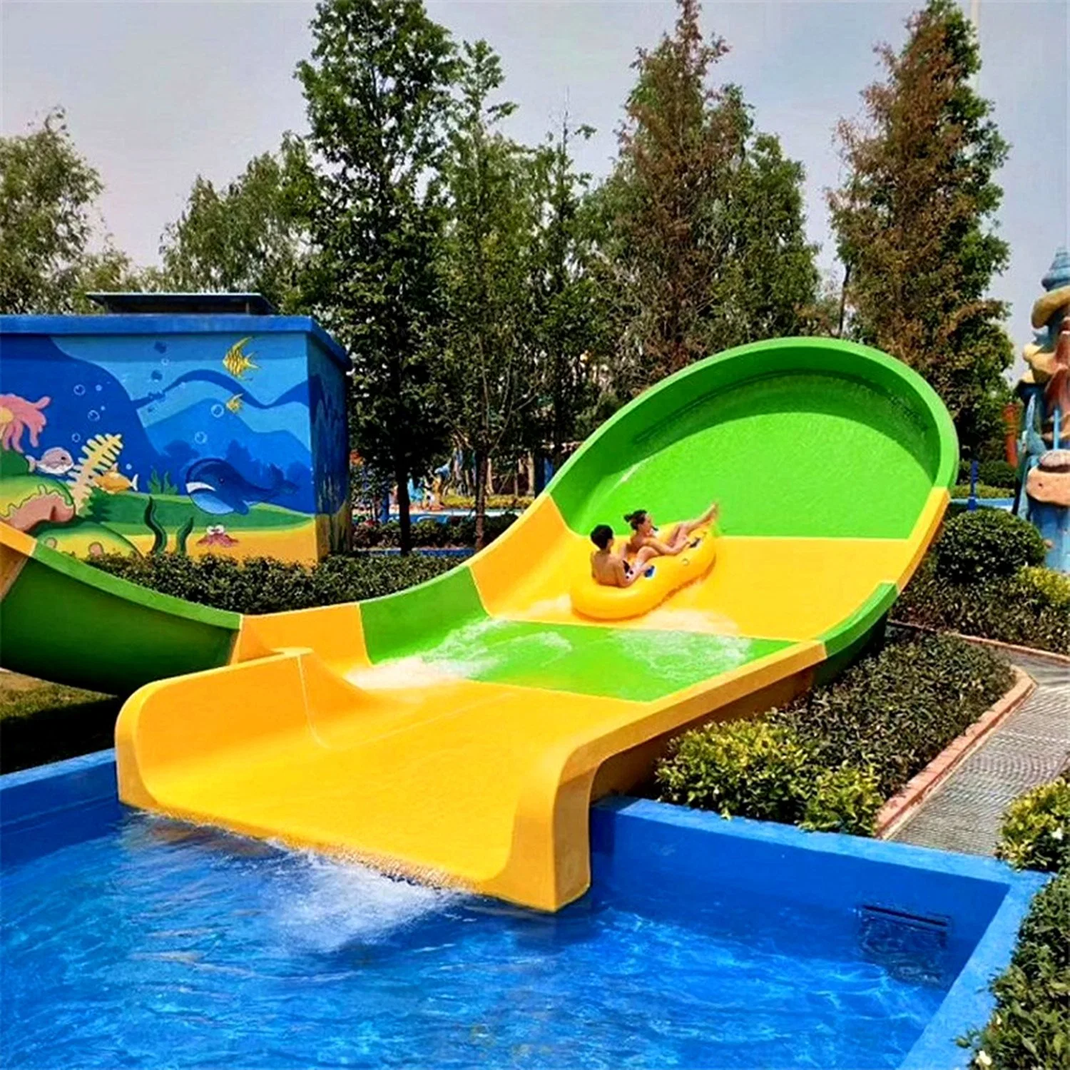 Custom Water Park Amusement Facilities Equipment Adult Kids Fiberglass Slides