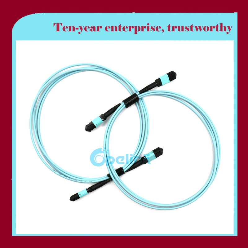 Patch de fibre optique de ligne de réseau MPO-MPO haute densité OM3 haute qualité OEM Cordon avec usine
