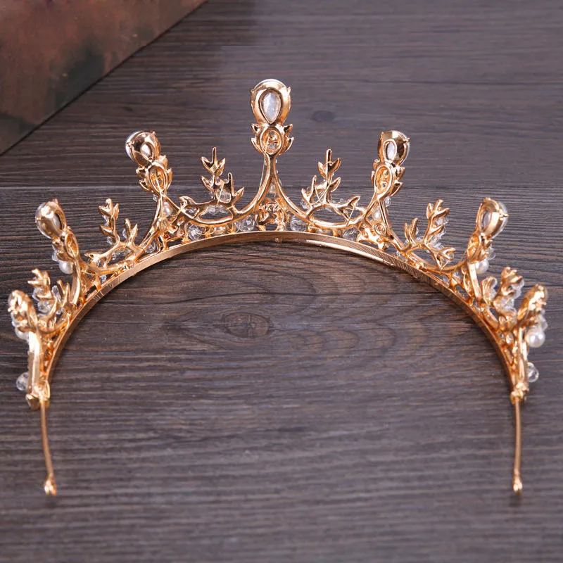 Корейский жемчужины стразами свадьбы головном уборе Princess Crown Hairbands Короны