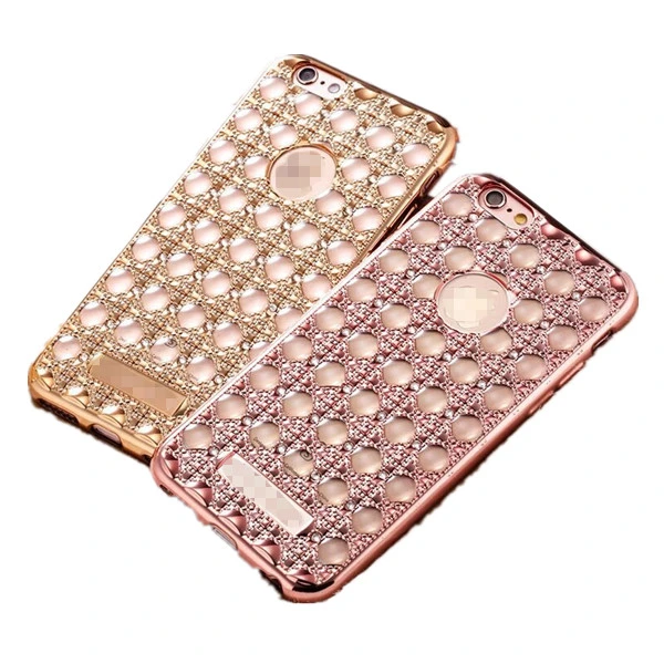 Bling Luxury Diamond galvanoplastia cubierta de la caja de TPU para iPhone 7 7plus