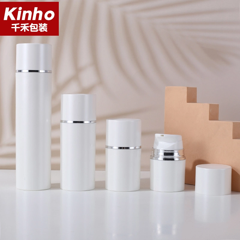 Big Ml 30ml 50ml 100ml 120ml 150ml 200ml White PP Plastic Airless Pump Bottle with Snap Lotion Pump by Chinese Supplier Kinho