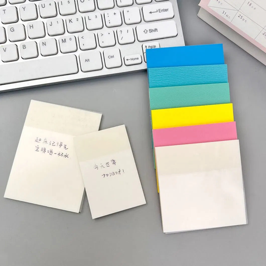 Factory Wholesale/Supplier Transparent Pet Sticky Notes Colorful Sticky Note Pads Clear Self-Stick Notes Self-Adhesive Hot Sale Memo