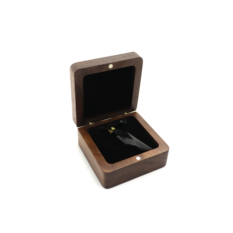 Ea255 Black Walnut Boxing for Pendant Bracelet Gift Boxes Small Display Custom Chain Packaging Wooden Necklace Jewelry Box