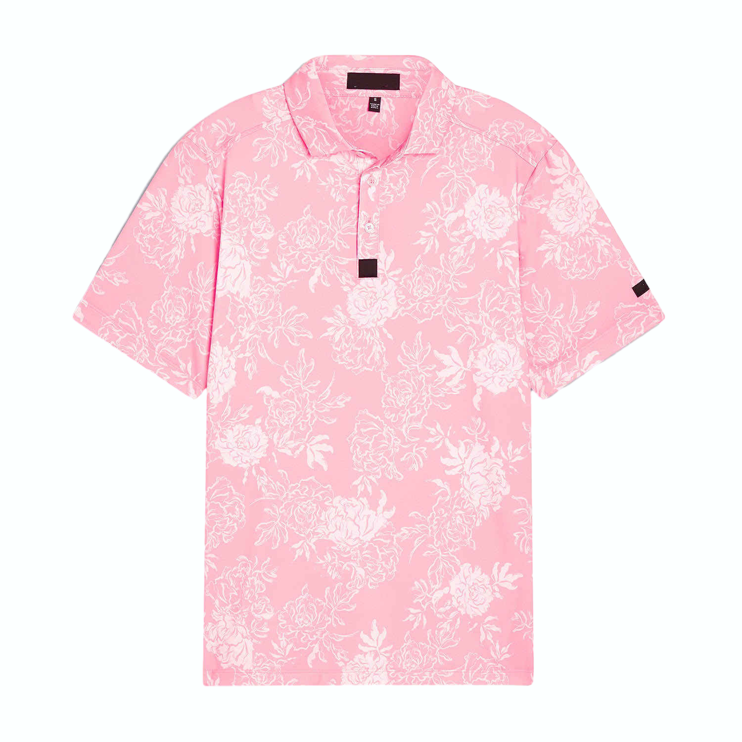 Sublimation Embroidery Golf Polo Shirt with Floral Design