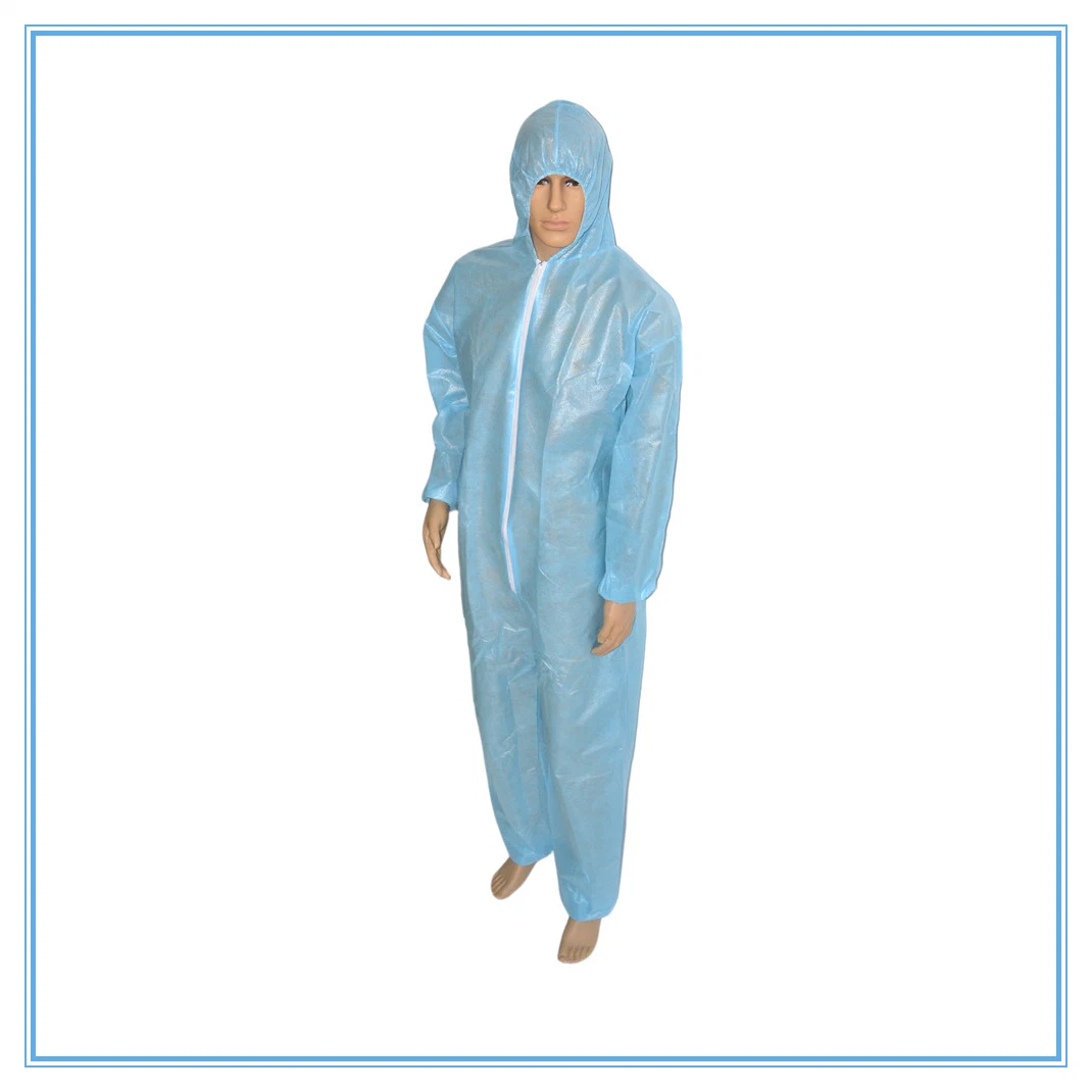 Imperméables jetables étanches Coverall Vêtements de travail non tissé ensemble Overol PPE costume avec couture enregistrées