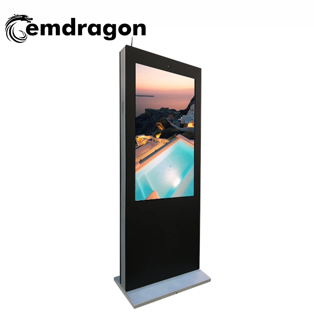 Mall Digital Advertising Screens 55 Inch Wind-Cooled Vertical Screen Landing Outdoor Advertising Machine Panel PC Multi Touch