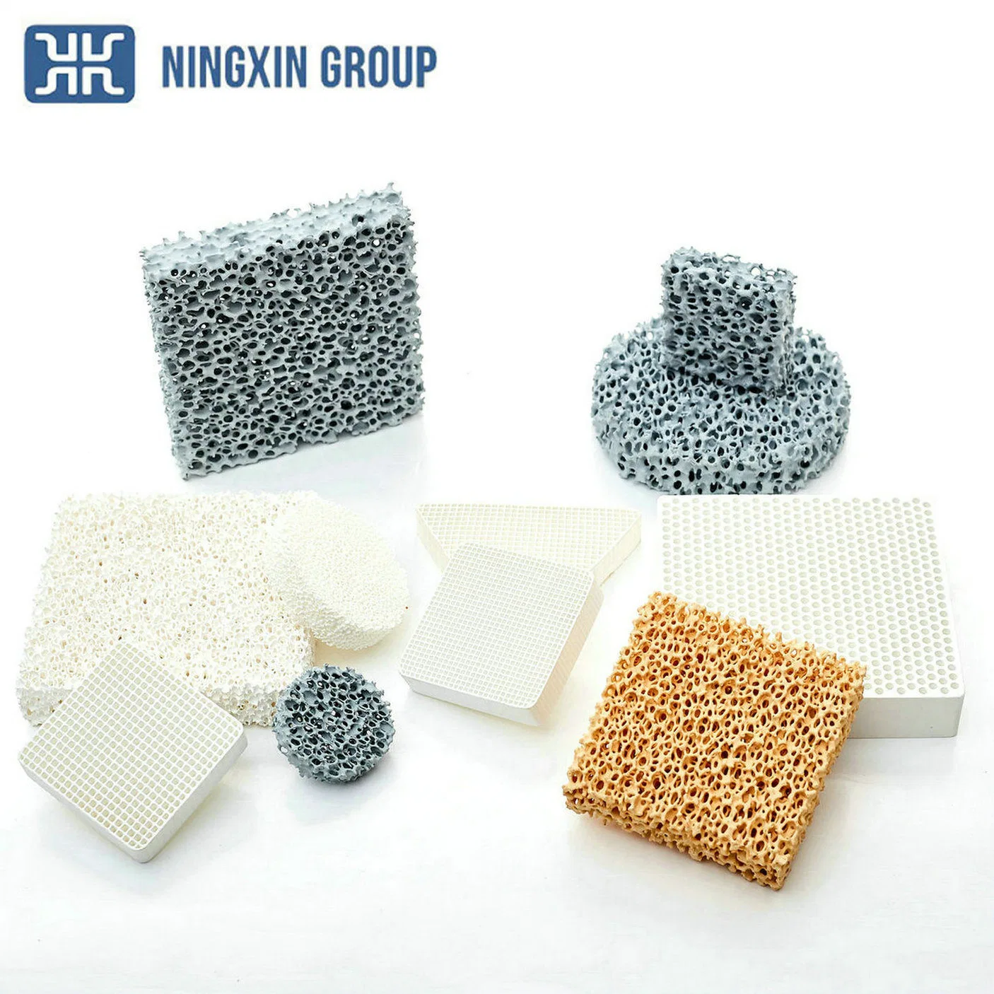 Ningxin mejor Precio Alumina Ceramic Foam Filter for Molten Metal Filtración 10-30ppi grosor 13mm-30mm