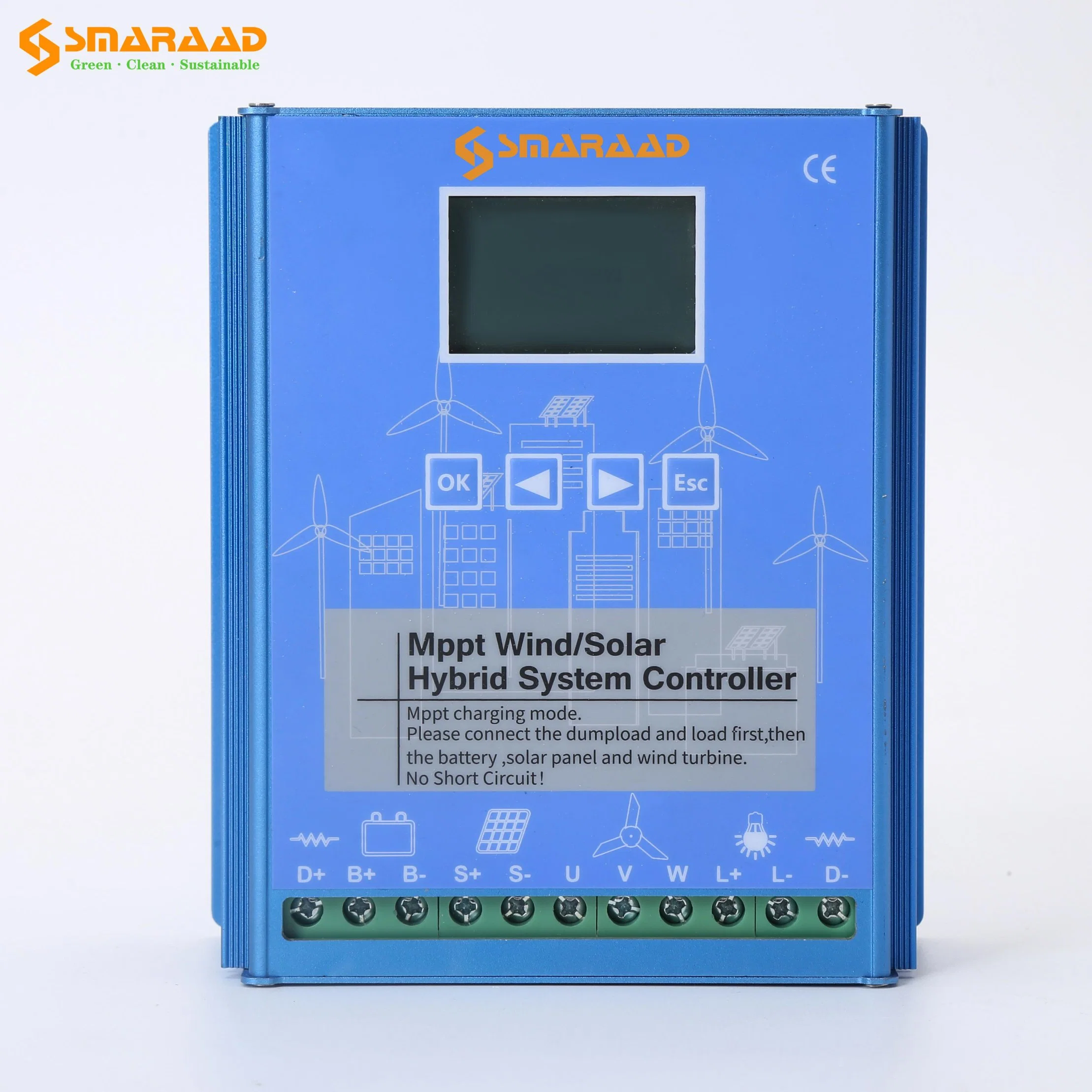 Smaad MPPT 1 000 W 12 V contrôleur hybride éolien et solaire Home Utilisation