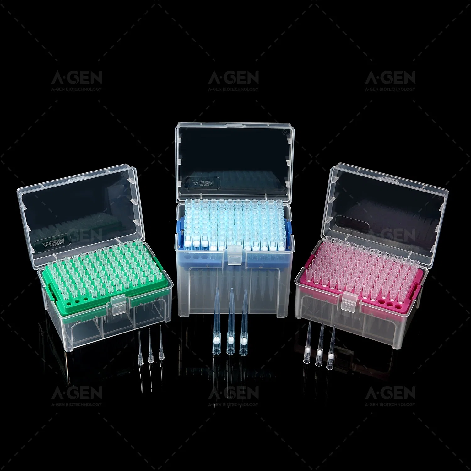 100UL Disposable DNA وRNA Free PCR sparent ماصّة أطراف