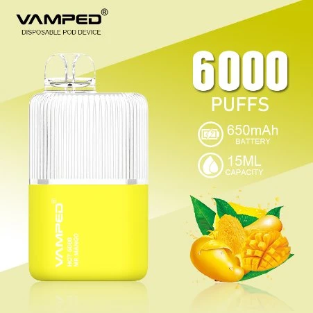 Neueste Fabrik Großhandel vamped Hot 6000 Puffs 15ml 5% Nikotin Cool gesunde E Zigarette Einweg E Zigarette Einweg Vape