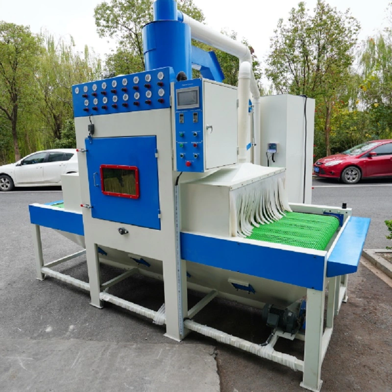 Automatic Batch Sandblasting Conveyor Belt Sand Blasting Machine for Steel Sheet Rust Removal