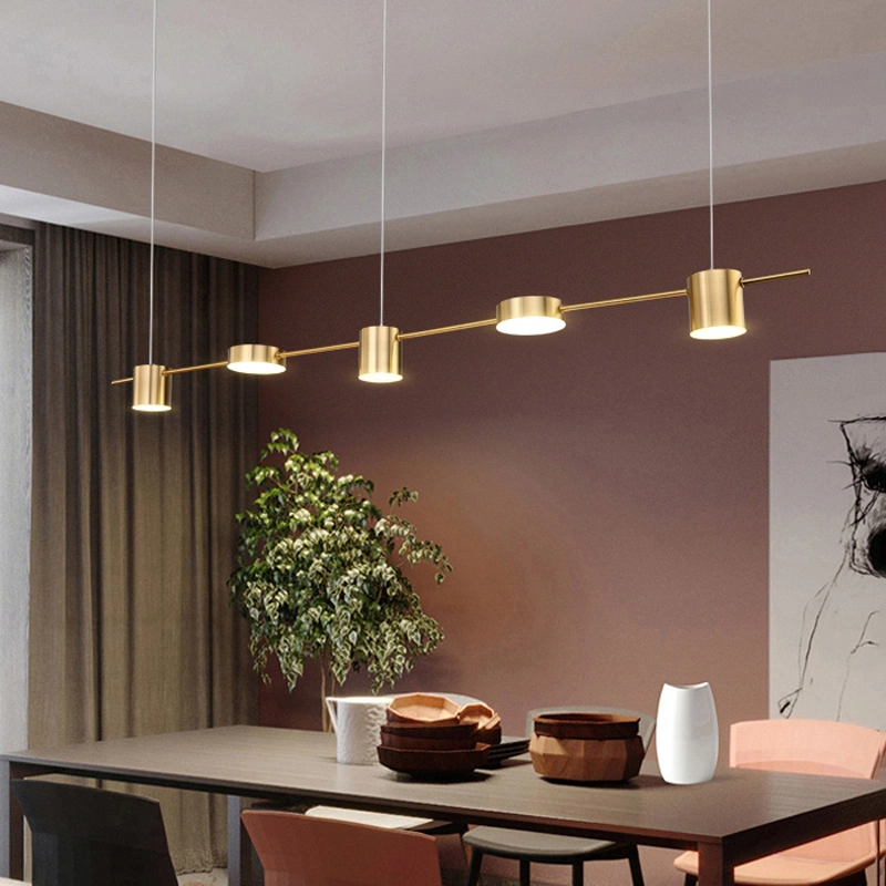 LED Creative Hanging Lamps Modern Minimalist Restaurant Decoration Ceiling Lamp Bar Table Long Shape Pendant Light Black Gold