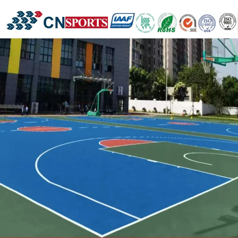 Professional Silicon PU Coating Elastic Rubber Layer Basketball Courts Sports Surface Flooring