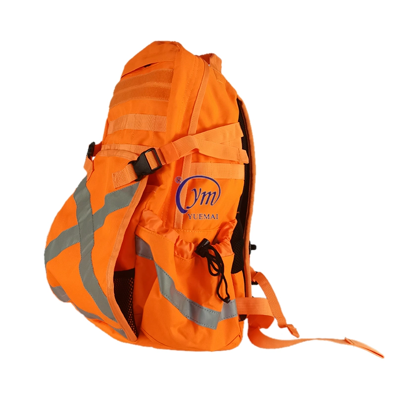 Visibilidade de alta segurança laranja trabalhar mochila Backpack Visibilidade Saco com a fita refletora