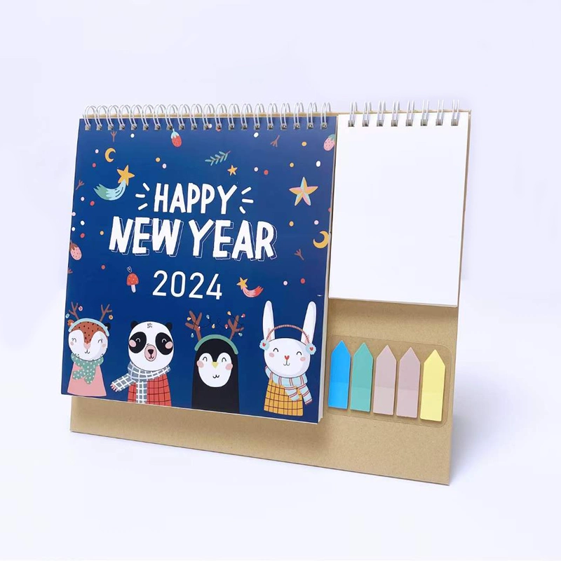 2024 Creative Simple Business Desk Desk Calendar Calendar with Sticky Notes Can Add Logo