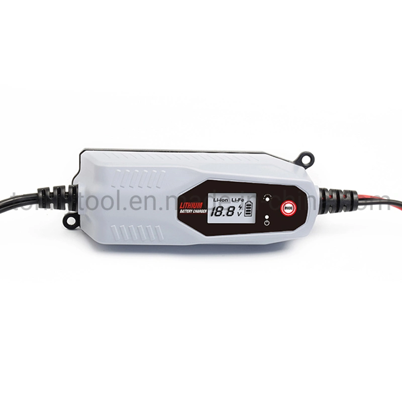 12V, 1.5A Smart Li-ion, Lipo ou LiFePO4 Chargeur de batterie au lithium LCD Voiture responsable de la batterie