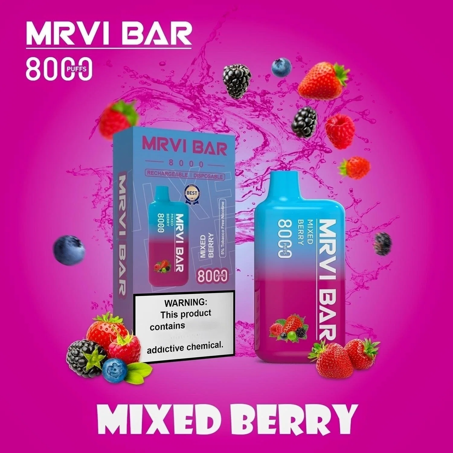 Оригинальные Mrvi 8000 puffs Vape 16ml пусто Mrvi Vape Mr8000 Одноразовый стилус Vape Оптовая форма для формы