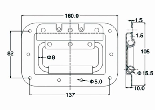 Stainless Steel Rubber Handles Used on Packing Case