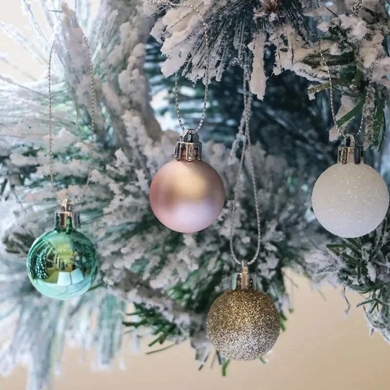 La decoración de Navidad de plástico verde menta Golg Rosa Colgante bola de árbol de Navidad Decoraciones