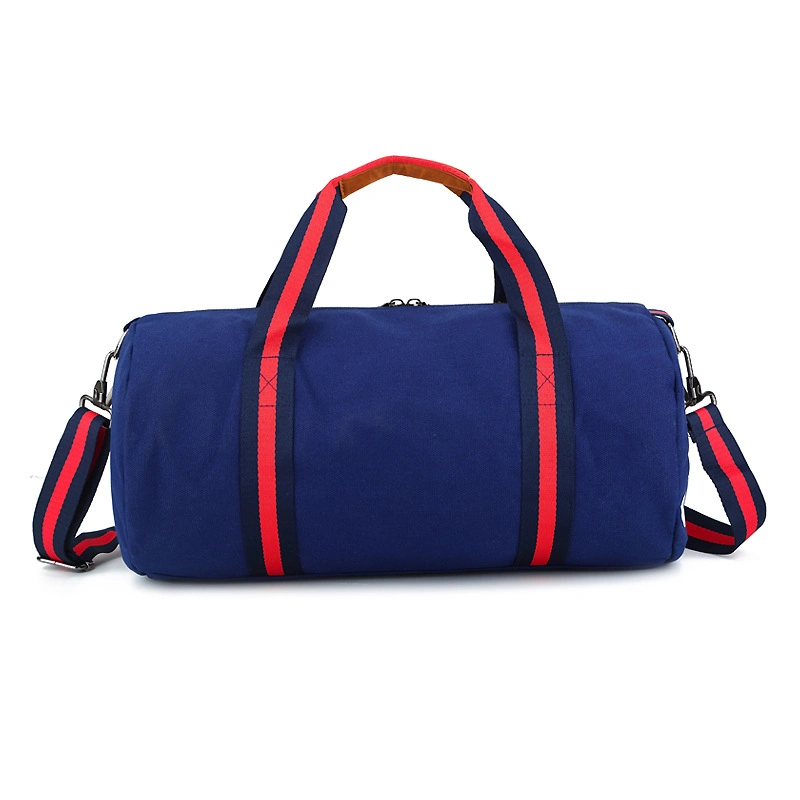 Hot Sale Fashion Canvas Barrel Sports Gym Bag for Women and Men Travel Duffel Bag