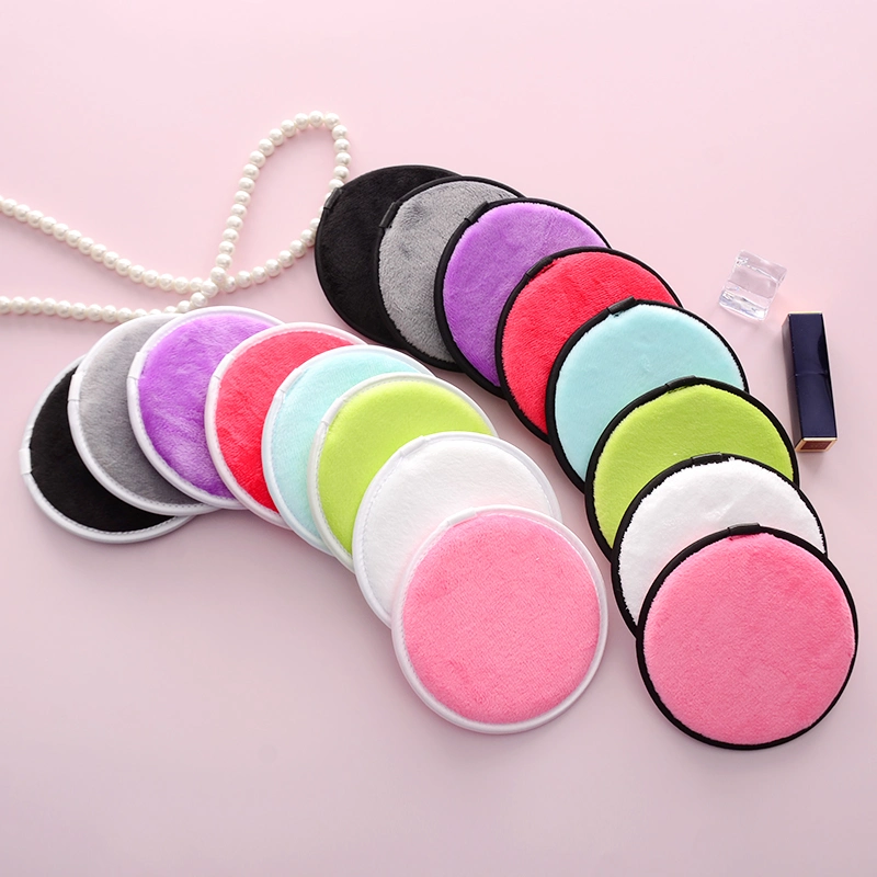 Custom Label Coral Fleece Microfiber Cotton Pads Face Cleansing Makeup Pads Magic Remover Reusable Makeup Remover Pads