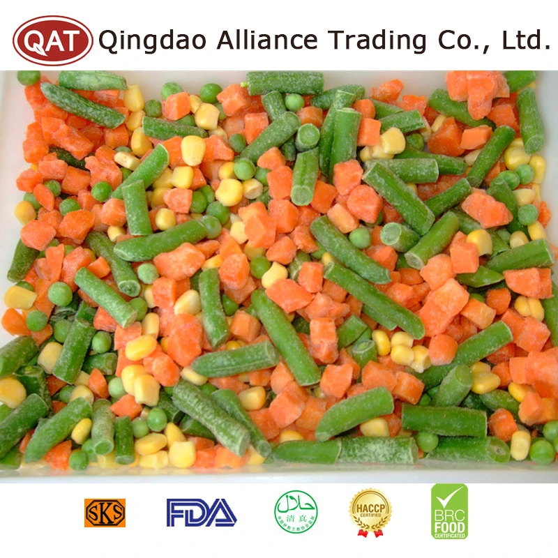 Wholesale China 4 Ways Frozen Mixed Vegetables (carrot/sweet corn/green peas/green beans) with Brc FDA