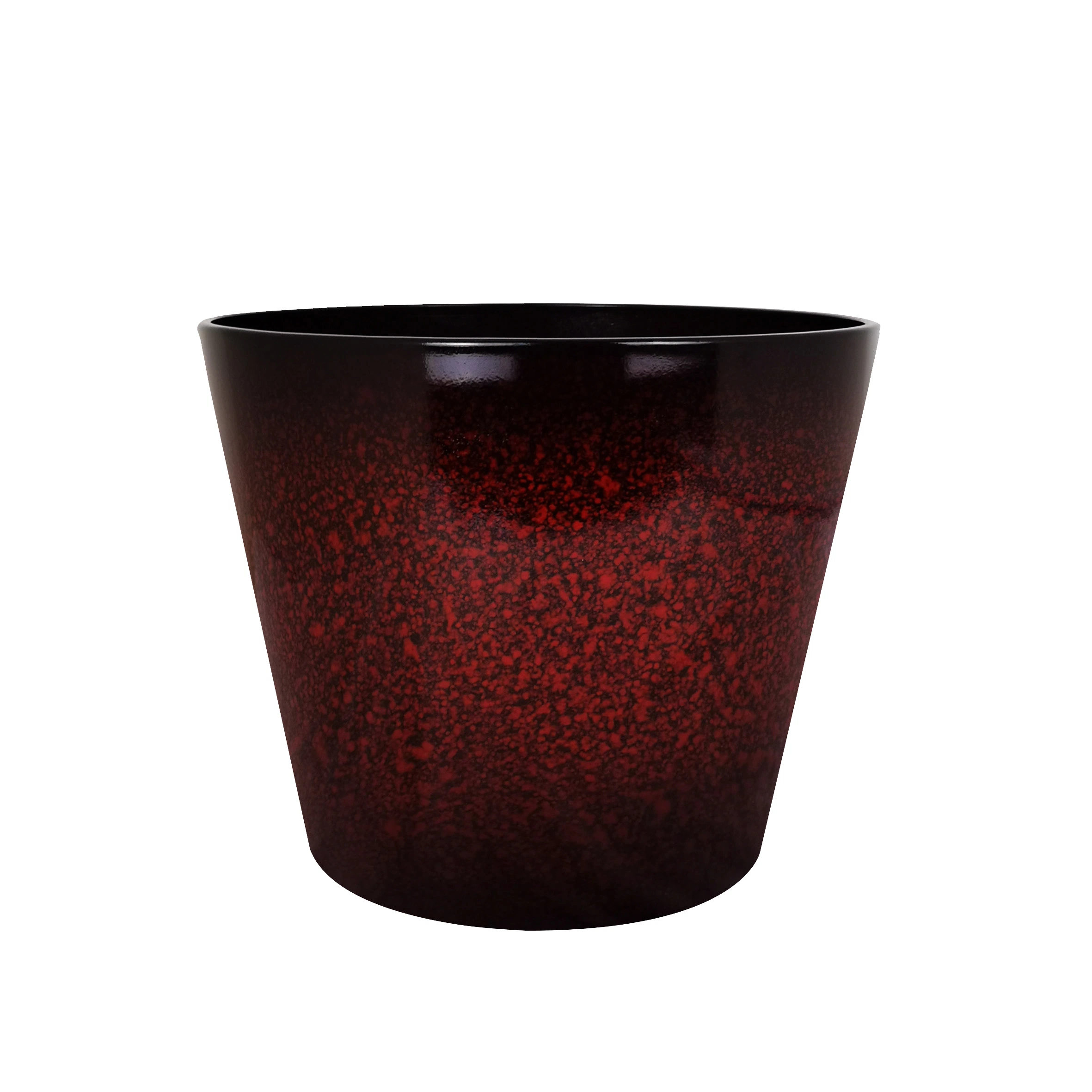 Decoração 4" simples plástica redonda Flower Pot Pot Vegetais Garden Plantadeira com efeito de cerâmica para ambas as piscinas interior e exterior