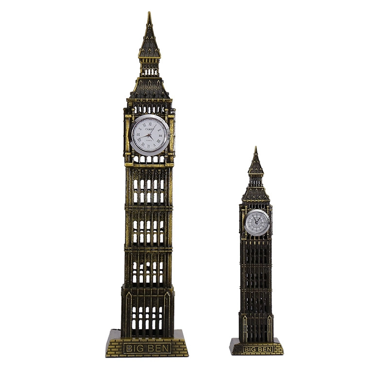 England Big Ben Bronze Model Metal Statues Sculptures Collectible Figurine Vintage Home Decor for Gifts Party Desktop Decoration