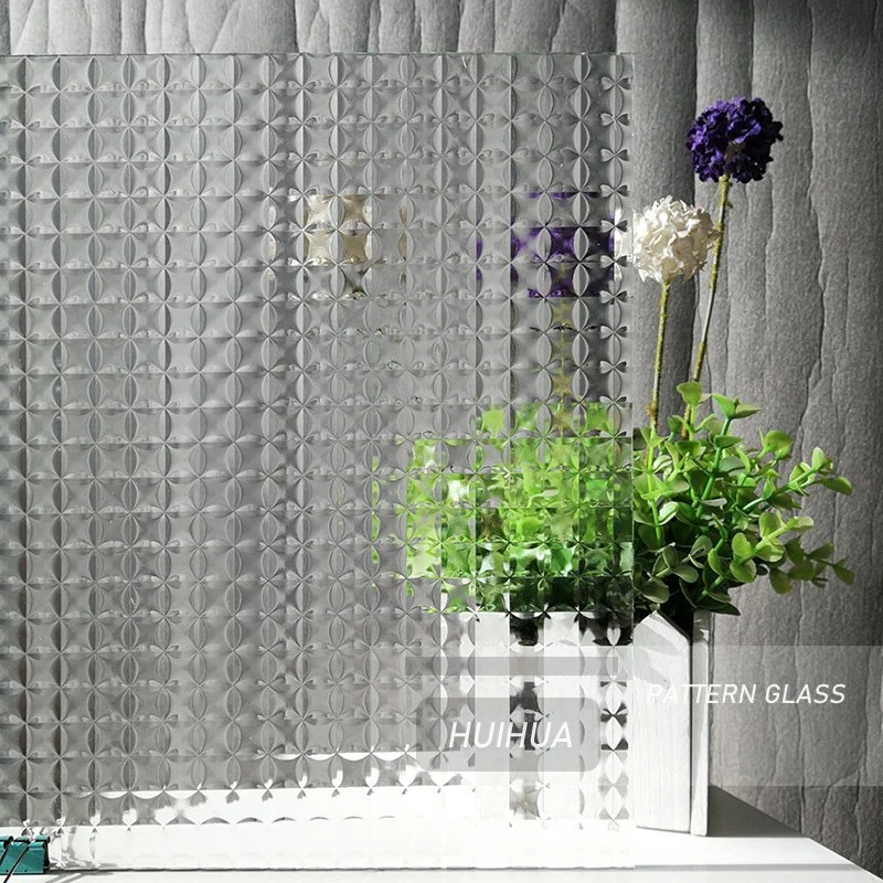 Clear Pyramid Moru Nashiji Rain Puzzle Flora Mayflower Textured Rolled Tempered Decorative Glass Pane