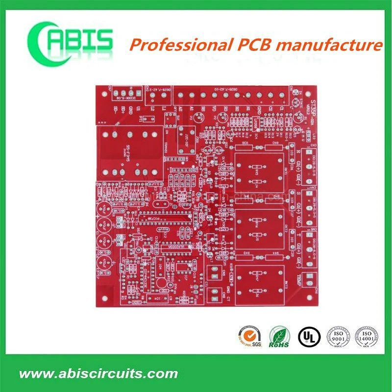 Customized Power Supply Module Red Printed Wiring Board, PCB Circuits