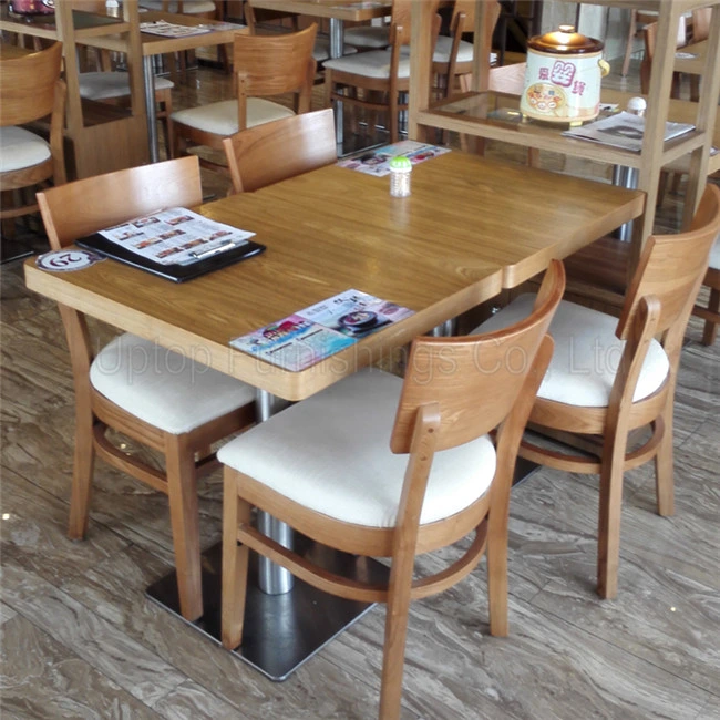 Mesa y silla de restaurante de madera para interiores comerciales (SP-CS337)