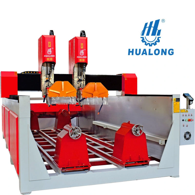 Hualong Stone Machinery 4 Axis Marble Granite Engraver Cutting Milling Carving Machine Price 3D CNC Router Stone with Saw for Turkey