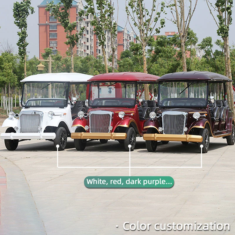 Best Free Custom Color 11 Passagiere Sightseeing Cart Elektrik Antike Tour Mini Bus 4 Row Electric Vintage Classic Car Preis Zum Verkauf