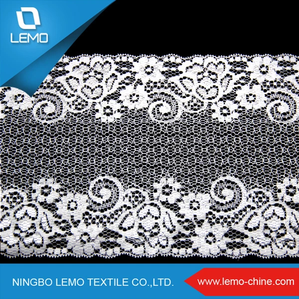 Blue Nylon Spandex Knitted Tricot Fabric Elastic Lace