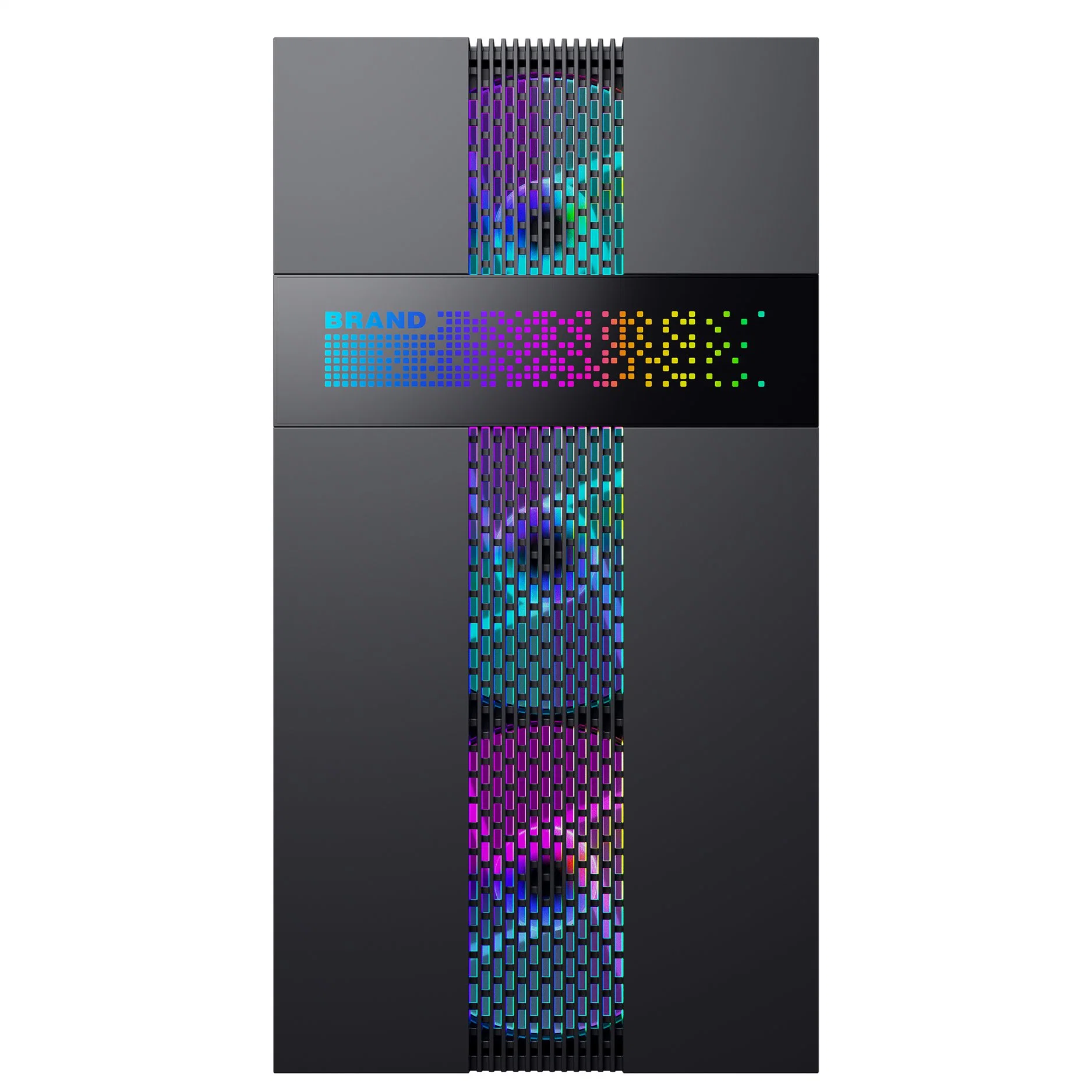 Caja Ordenador ATX Panel lateral de acrílico con 2 LED Gabinet Rainbow correas de jugador.