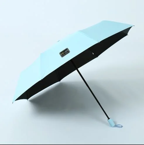 UV Three Fold Manual Folding Vinyl Umbrella