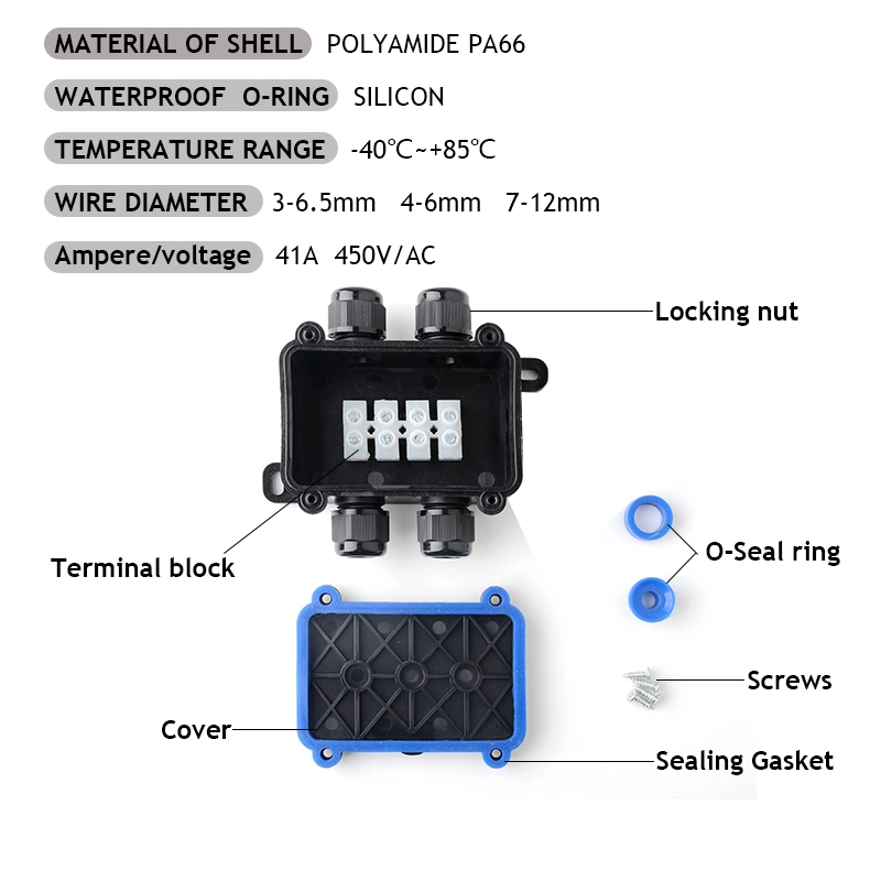 El precio bajo, de 4 vías de la luz de la calle exterior impermeable IP68 caja de conexiones de cable Bloque Terminal