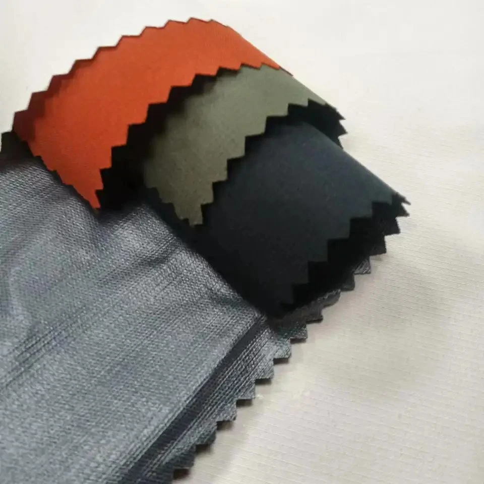 100 % polyester tissu côtelé TPU textile imperméable laminé pour Homme Veste pongee recouverte de tissu
