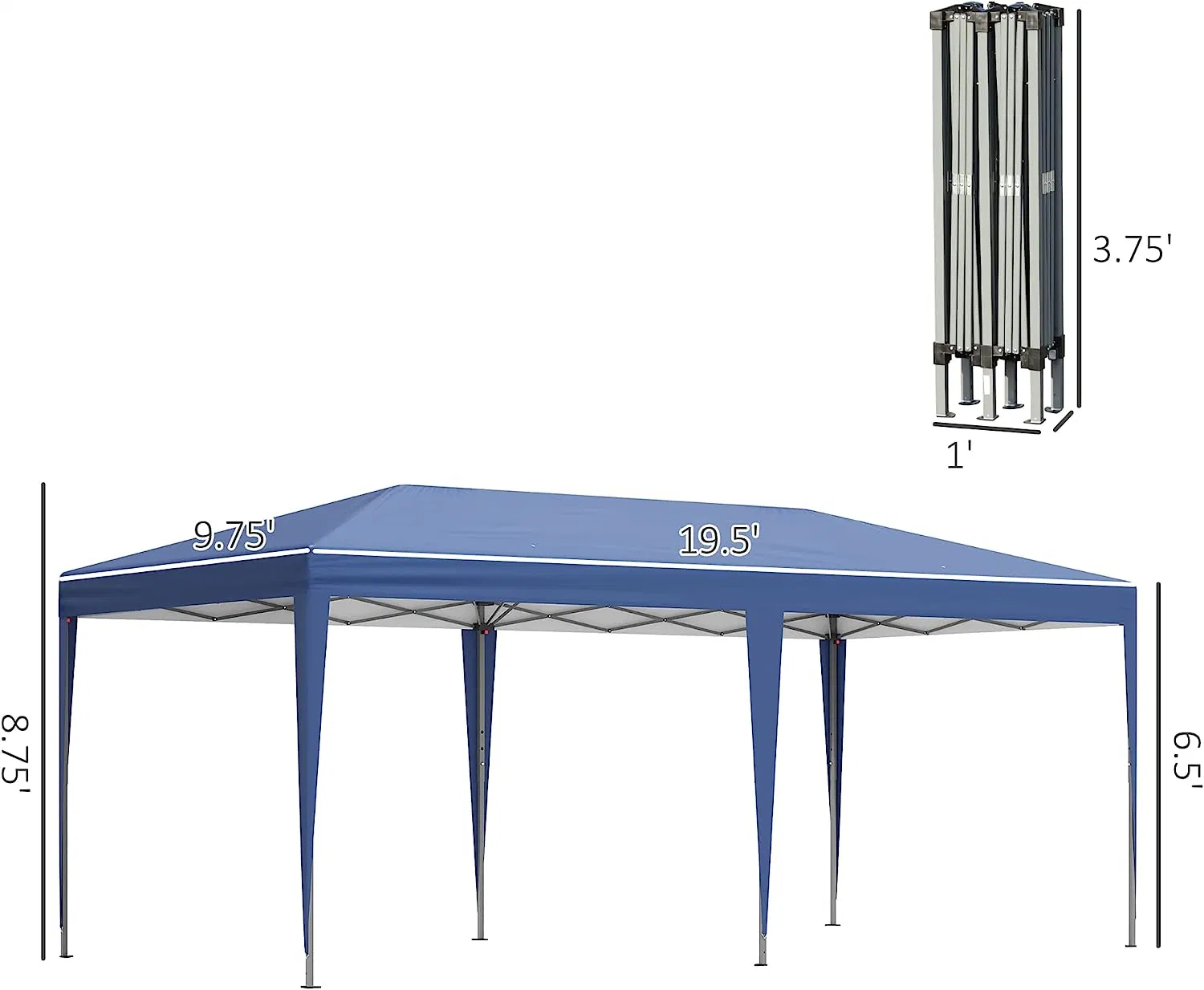10' X 20' Pop up Canopy Tent, carpas de servicio pesado para fiestas, exterior Gazebo Sun Shade Shelter