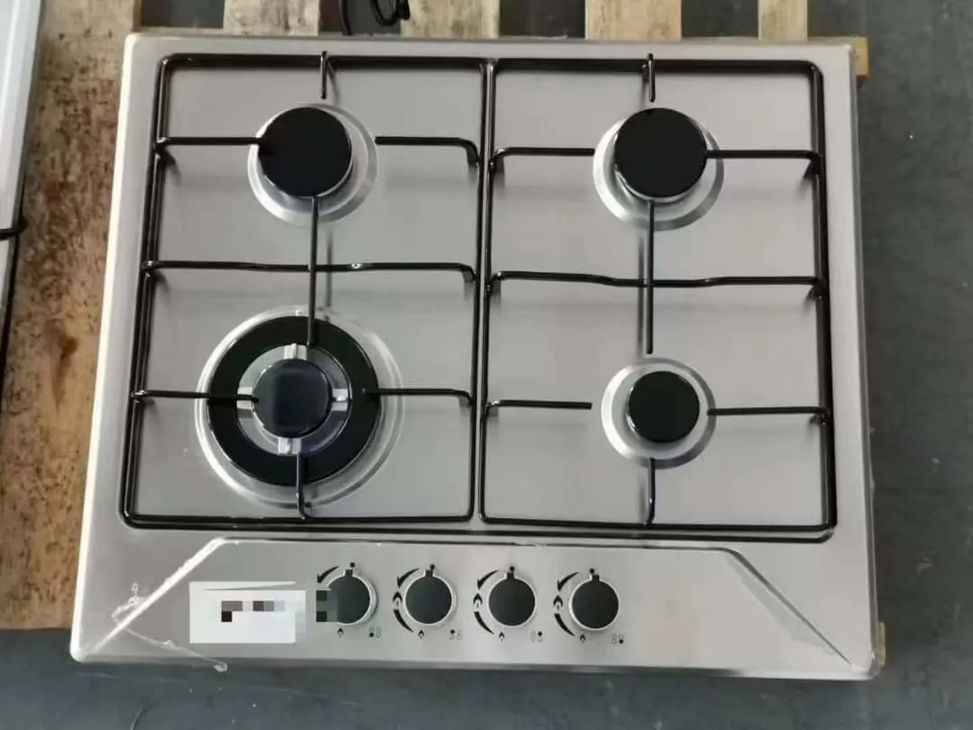 Enamel Pan Support 5 Burners Stainless Steel Panel Built-in Gas Stove