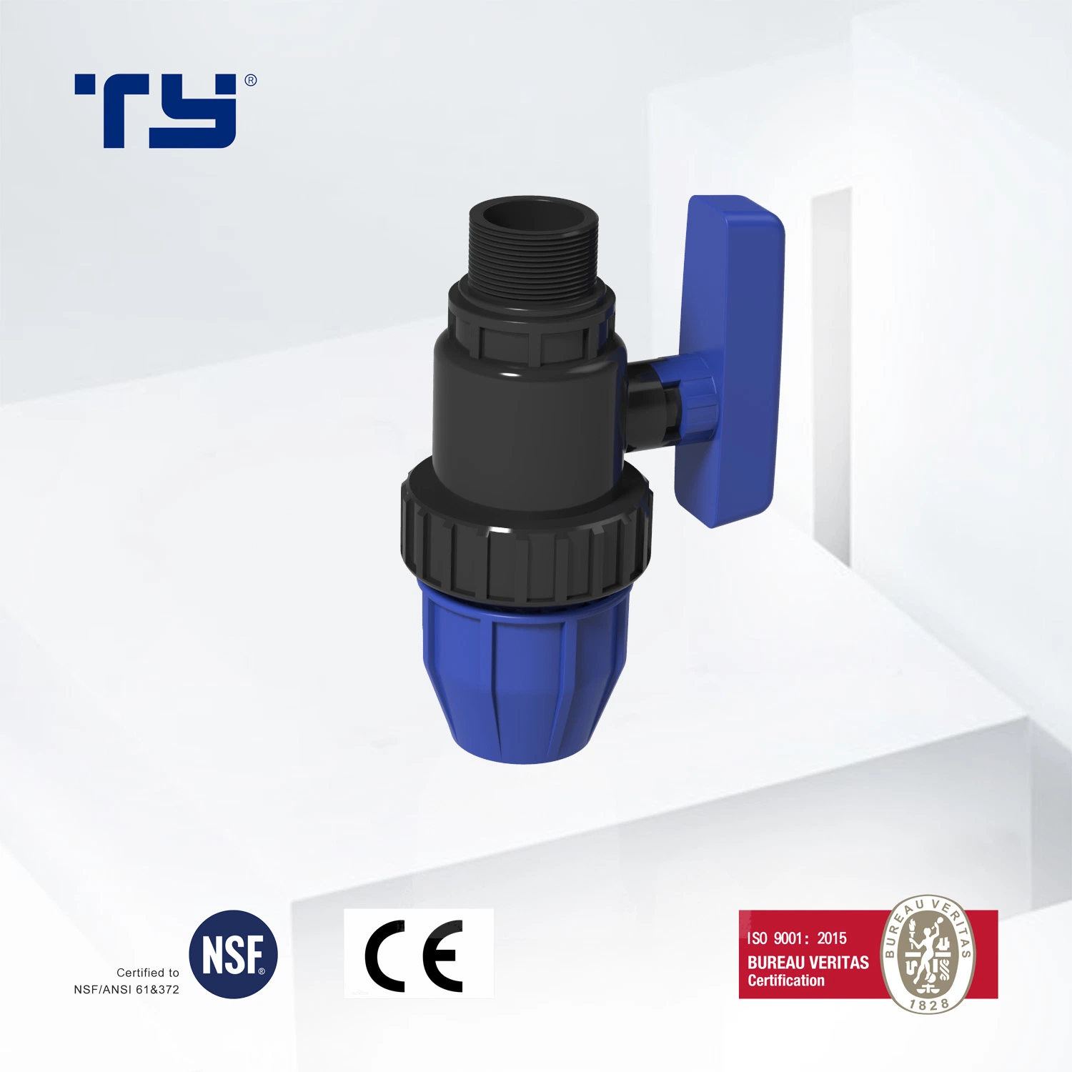 Ball Valve PP Agricultural Gardening Pipe Fitting Standard Plastic for Supply Water