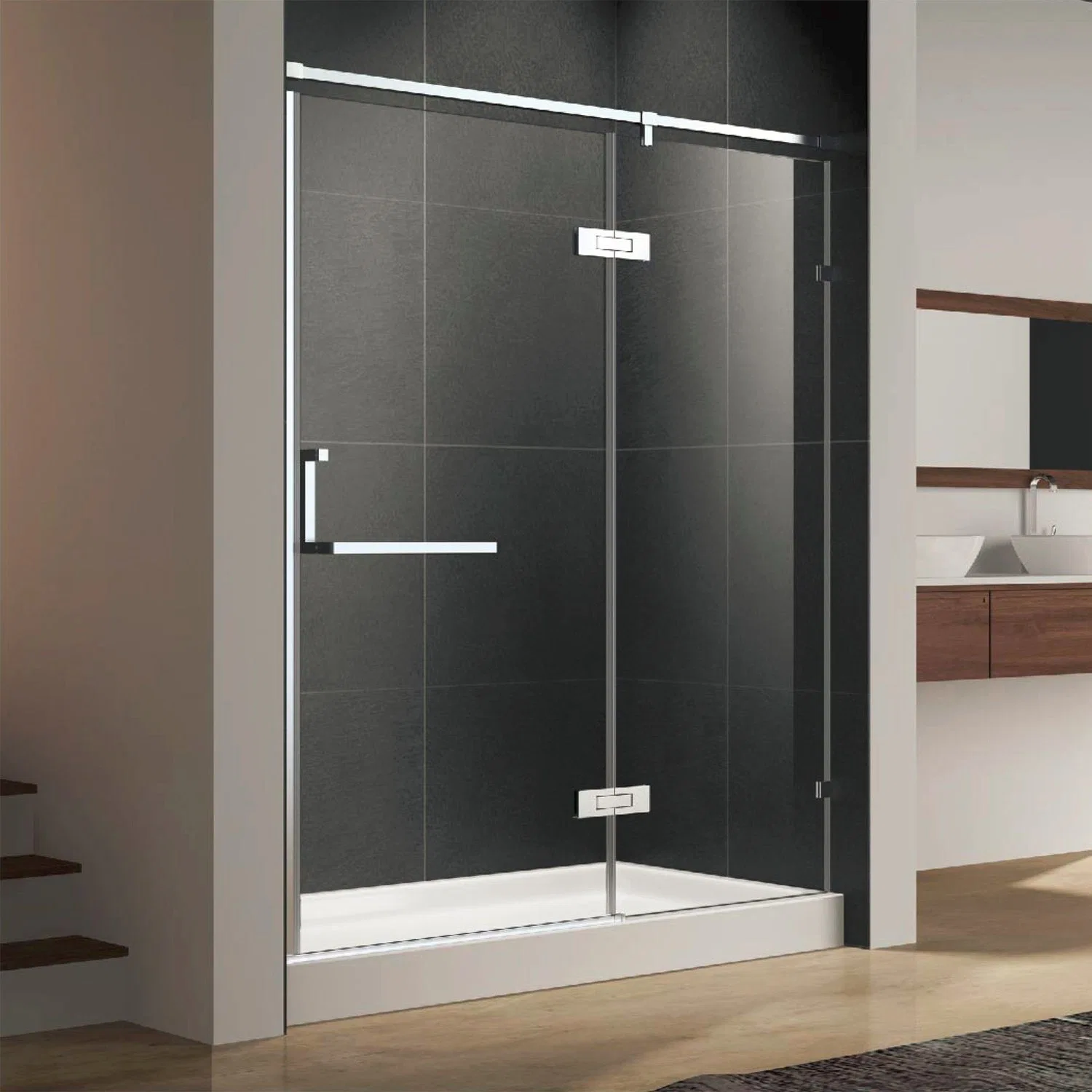 Simple Deisgn One Handle Shower Enclosure Tempered Glass