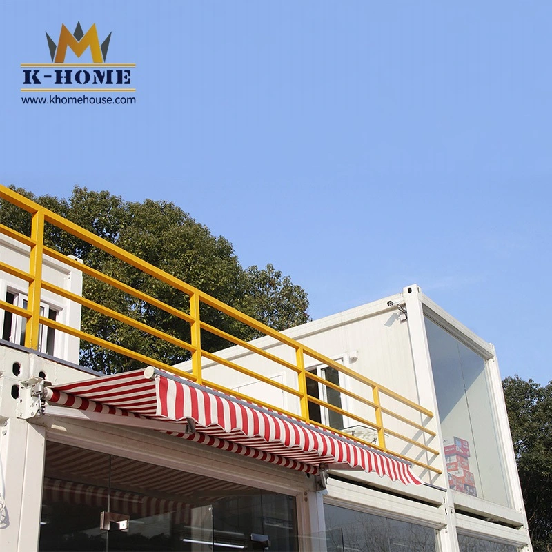 2 Storey Rooftop Glass Wall Prefabricated Container Store