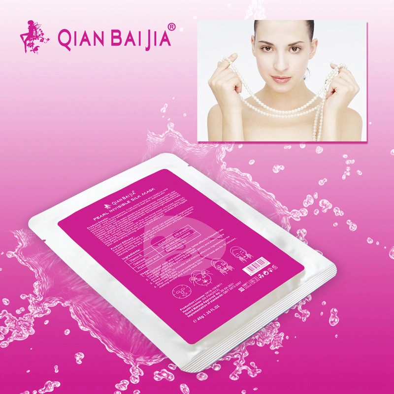 Deep sea skin moisturizing OEM service pearl invisible silk mask whitening moisturizing facial mask fibroin facial mask