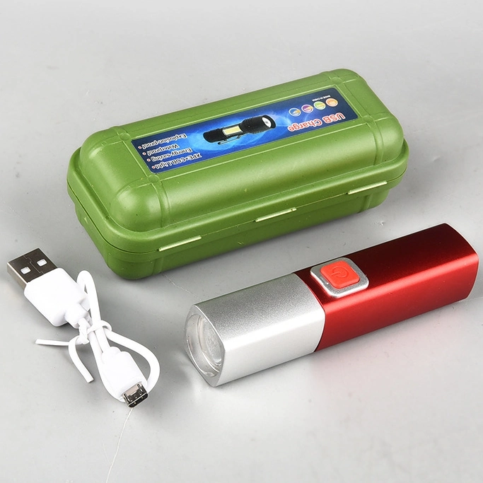 Rechargeable Mini Flashlight with Zooming Function of Pocket Size for Outdoor and Indoor