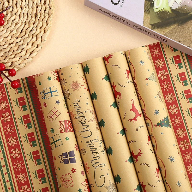 Factory Direct Sale Colorful Wrapping Roll Paper for Christmas Gift Packaging